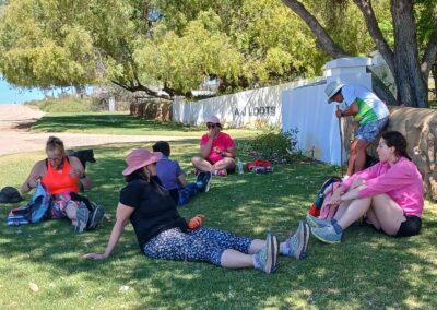 Taking a break on route of the Montagu Camino